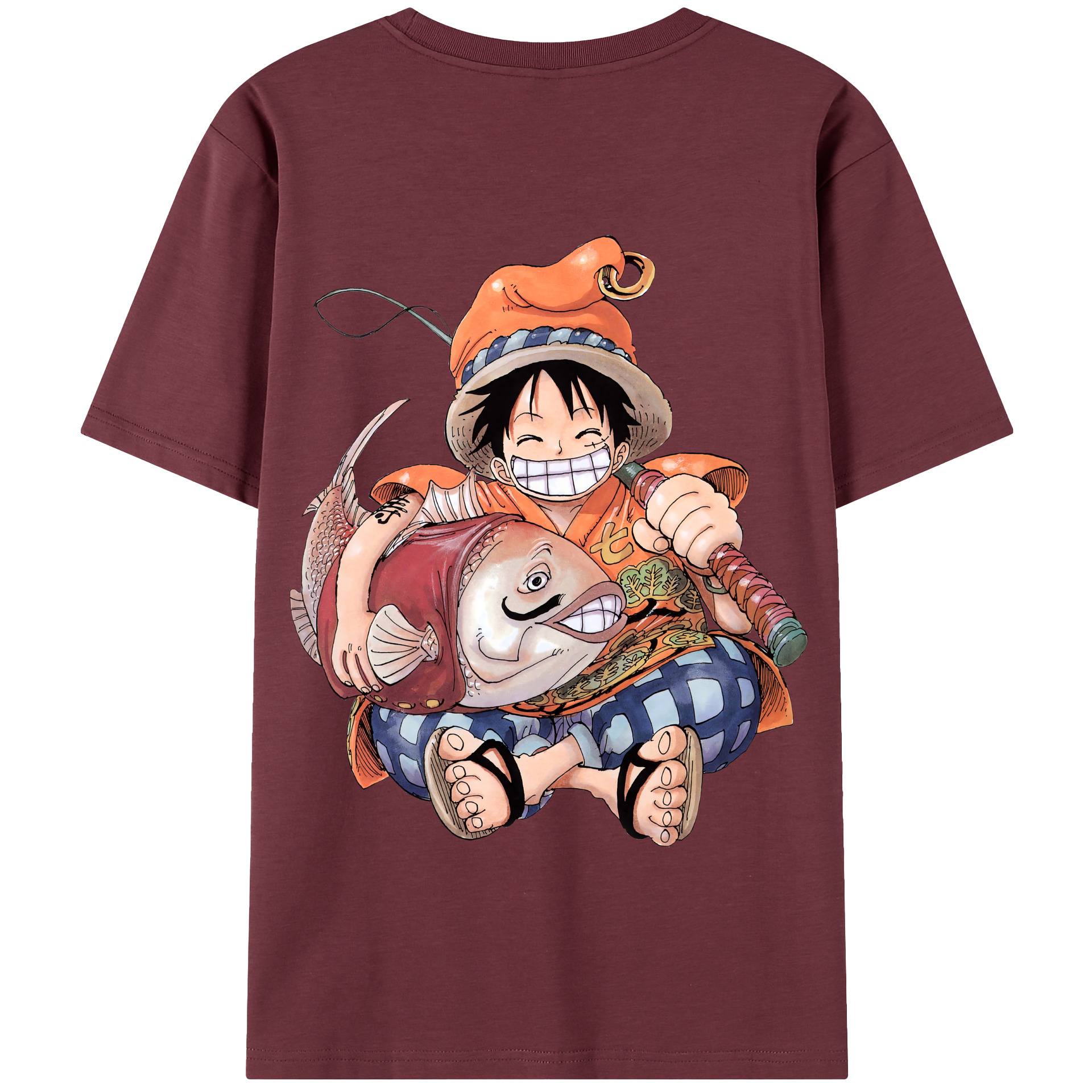 ワンピース モンキー・D・ルフィ ONE PIECE Monkey D. Luffy 綿100％半袖Tシャツ（背面プリント）